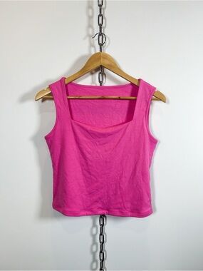 Barbie Pink Square Neck Tank Top